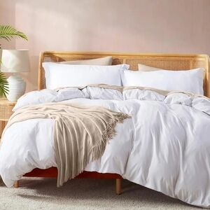 Nestl NWT Queen Duvet Cover & Pillow Sham Set In White